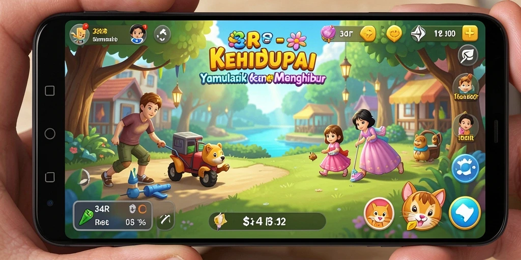 Gameplay 34R menampilkan berbagai interaksi sosial dan aktivitas menarik.