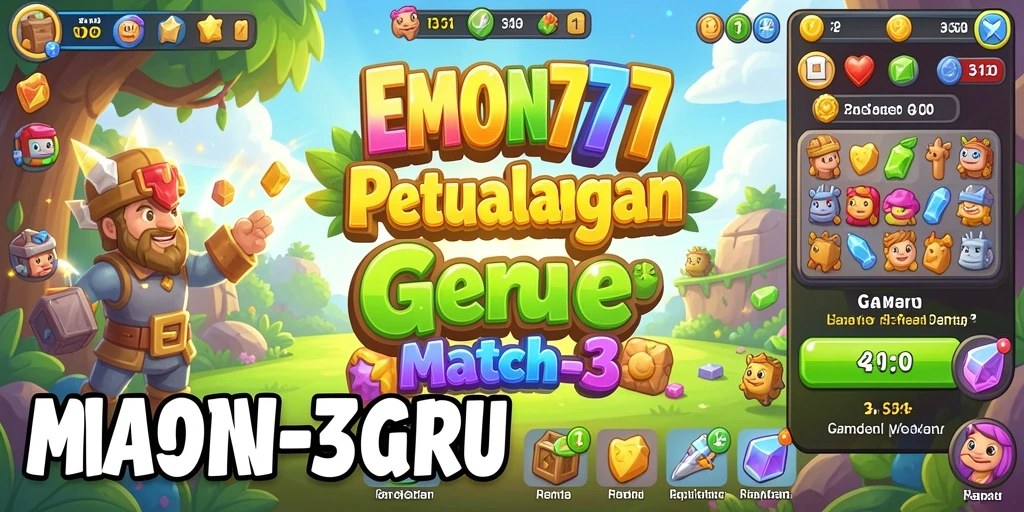 Tangkapan layar gameplay EMON777 menampilkan keseruan mencocokkan benda-benda cerah.