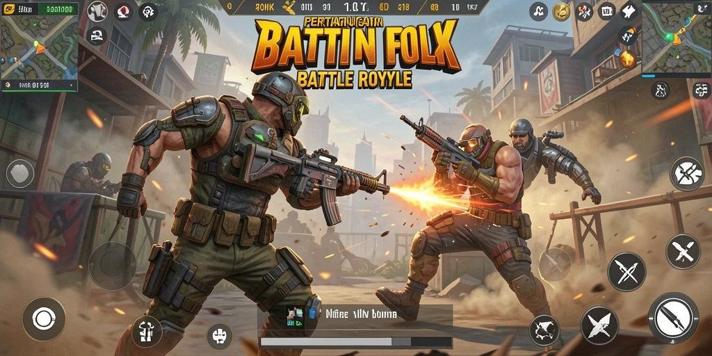 Gameplay seru FOMOTOTO di arena Battle Royale.