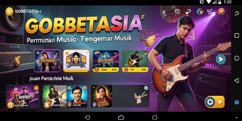 Tampilan aksi gameplay GOBETASIA yang seru dan penuh musik.
