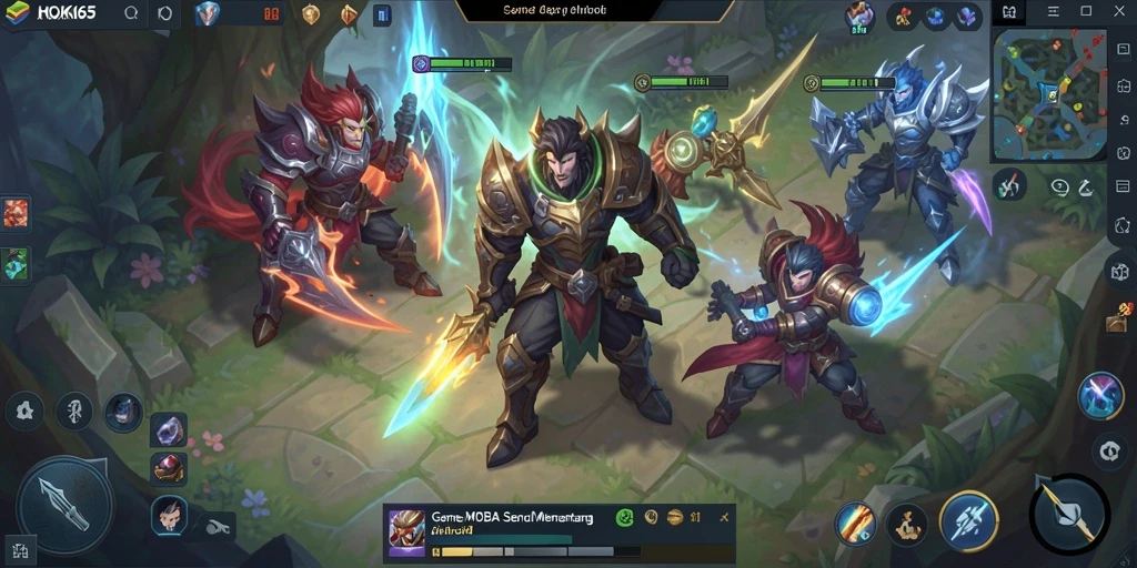 Tampilan gameplay HOKI65 yang menarik dan dinamis dalam pertarungan MOBA.