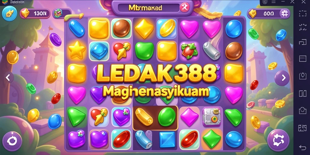 Gameplay seru dan menantang di LEDAK388 dengan kombinasi item match-3.