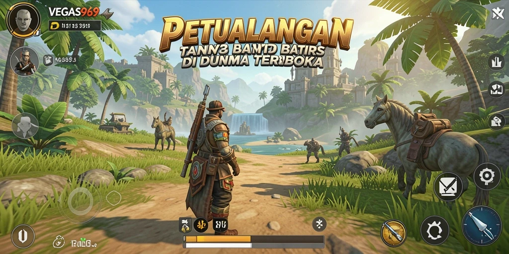 Tampilan menarik dari gameplay <strong>VEGAS969</strong> di dunia terbuka yang sangat luas.