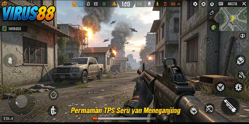 Gameplay seru dan menegangkan di VIRUS88 dengan berbagai aksi TPS.