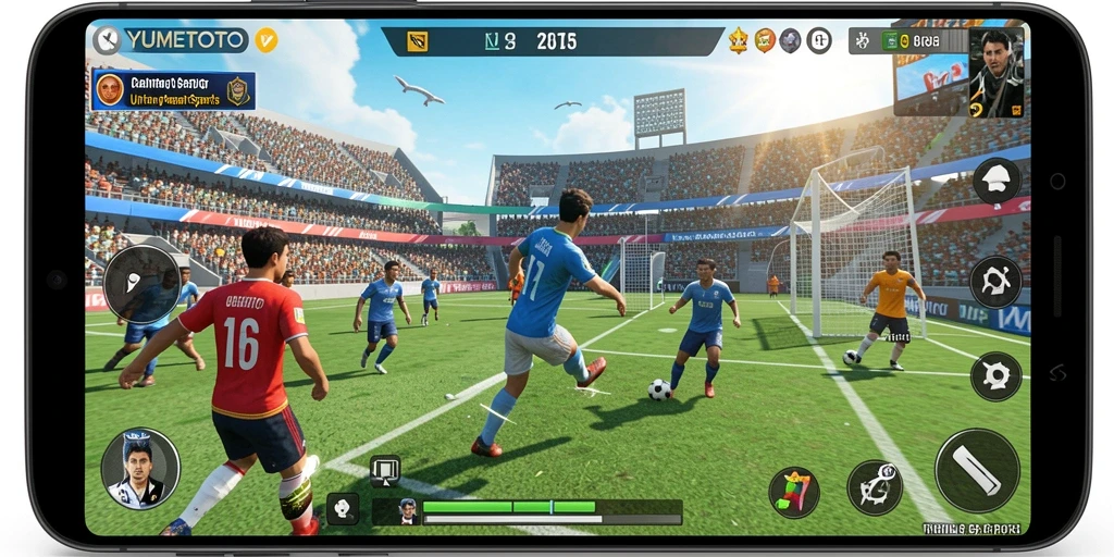 Screenshot gameplay YUMETOTO menampilkan pertandingan olahraga yang seru dan mengasyikkan.